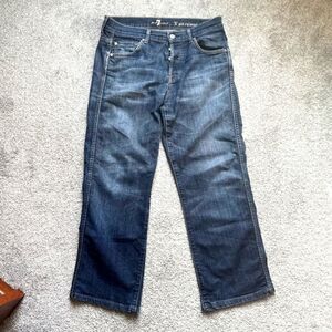 7 For All Mankind A‎ Pkt Relaxed Jeans Womens Blue Medium Washed Cotton Size 30
